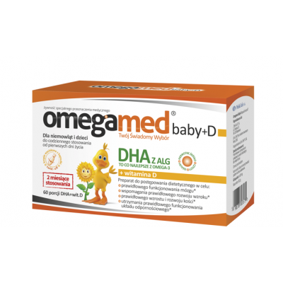 Miniaturka artykułu - Omegamed Baby DHA + D  60 kapsułek