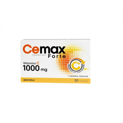 Miniaturka artykułu - CeMax Forte 1g - 30 tabletek Witamina C o stopniowym uwalnianiu 