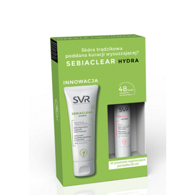Miniaturka artykułu - SVR SEBIACLEAR ZESTAW Krem Hydra- 40ml + Pomadka Topialyse Levres- 4g