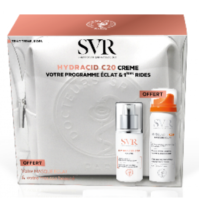 Miniaturka artykułu - SVR Kosmetyczka HYDRACID C20 Krem- 30 ml + HYDRACID C50 Maska mikropilingująca- 50 ml