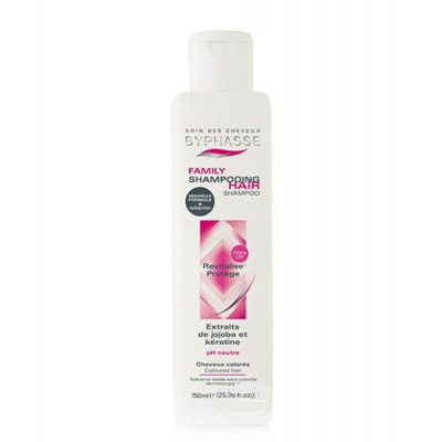 Miniaturka artykułu - BYPHASSE Szampon do włosów koloryzowanych jojoba i keratyna - 750 ml