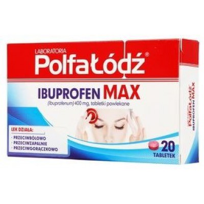 Miniaturka artykułu - IBUPROFEN MAX Polfa Ł&oacute;dź - 20tabl.