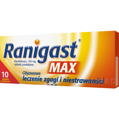 Miniaturka artykułu - Ranigast MAX 150mg- 10tabl. powl.
