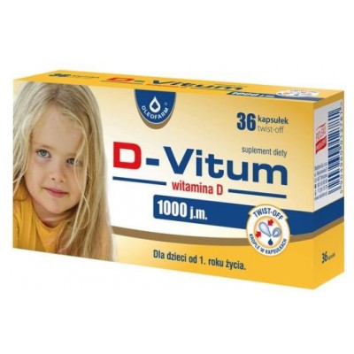 Miniaturka artykułu - D-Vitum 1000 j.m. witamina D - 36 kapsułek