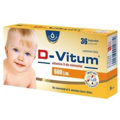 Miniaturka artykułu - D-Vitum 600 j.m witamina D - 36 kapsułek 