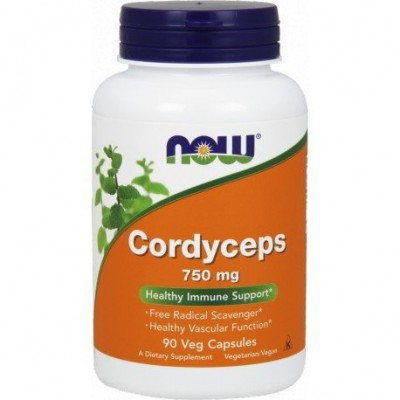 Miniaturka artykułu - NOW Cordyceps 750mg, 90 kaps.