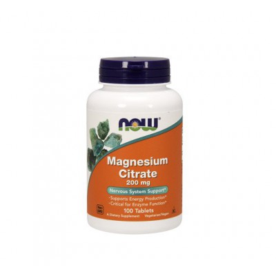 Miniaturka artykułu -  NOW Magnesium citrate 200mg- 100tab