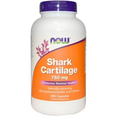 Miniaturka artykułu - NOW shark cartilage 750mg -300kapsułek