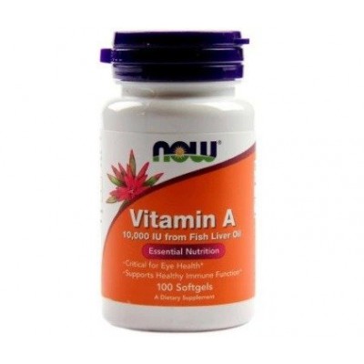 Miniaturka artykułu - NOW Vitamin A- 100kaps