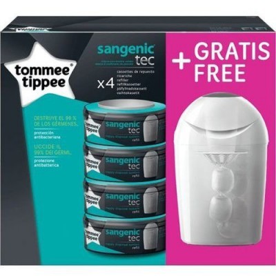 Miniaturka artykułu - Tommee Tippee 4-pak + pojemnik na zużyte pieluszki