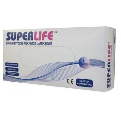 Miniaturka artykułu - Rękawice SuperLife L diagnostyczne pudrowane- 100szt.