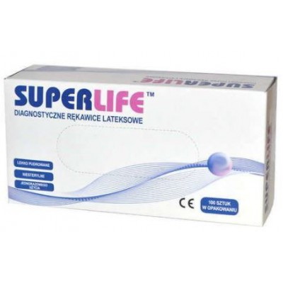 Miniaturka artykułu - Rękawice SuperLife M diagnostyczne pudrowane- 100szt.