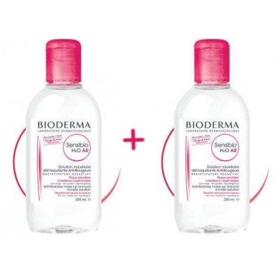 Miniaturka artykułu - BIODERMA SENSIBIO H2O AR płyn, 250ml + 250ml