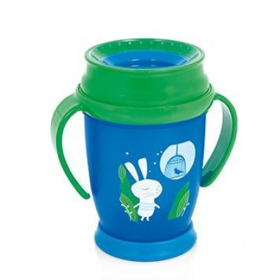Miniaturka artykułu - LOVI Kubek 250ml Follow The Rabbit Niebiesko/Zielony 12m+1/555