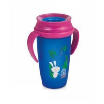 Miniaturka artykułu - LOVI Kubek 350ml Follow The Rabbit Niebiesko/R&oacute;żowy 14m+1/564