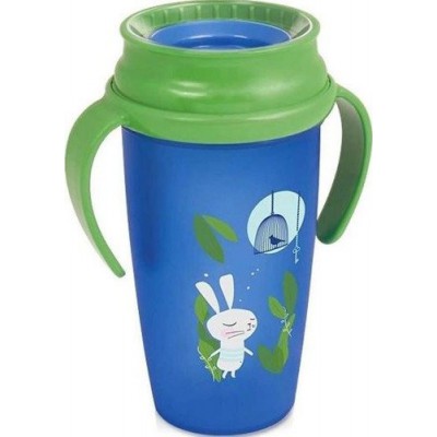 Miniaturka artykułu - LOVI Kubek 350ml Follow The Rabbit Niebiesko/Zielony 14m+1/576