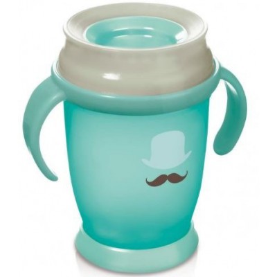 Miniaturka artykułu - LOVI Kubek 250ml Retro Baby Turkus/Szary 12m+1/590