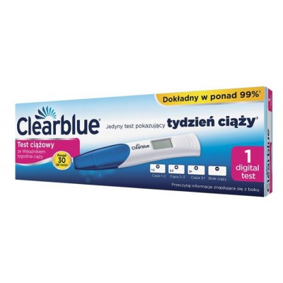 Miniaturka artykułu - CLEARBLUE Cyfrowy test ciążowy CB9- 1szt.