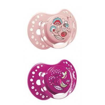 Miniaturka artykułu - LOVI Smoczek dynamiczny 0-3m Folky girl 22/841 -2szt