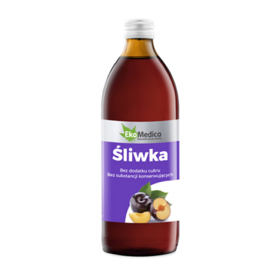 Miniaturka artykułu - Śliwka 100% Sok EkaMedica 500ml V8