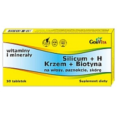 Miniaturka artykułu - Silicum + H (Krzem+Biotyna) 30tabletek, Gorvita