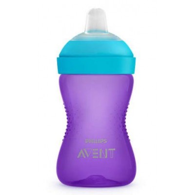 Miniaturka artykułu - AVENT Kubek z miękkim ustnikiem 9m+ 802/02 fiolet- 300ml