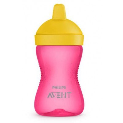 Miniaturka artykułu - AVENT Kubek z twardym ustnikiem 18m+ 804/04 r&oacute;żowy- 300ml