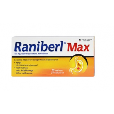 Miniaturka artykułu - Raniberl Max tabletki powlekane 0,15g - 20tabletek