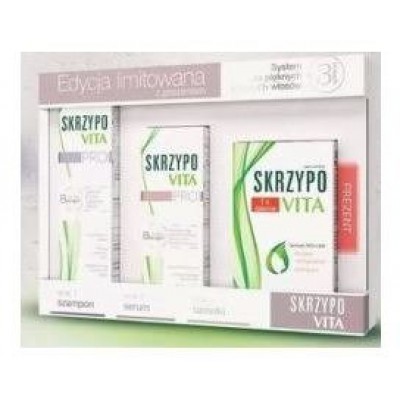 Miniaturka artykułu - Skrzypovita PRO Zestaw: Szampon - 200ml + Serum - 125ml + 28tabl. powl.