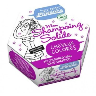 Miniaturka artykułu - Secrets de Provence Szampon w kostce WŁOSY FARBOWANE - 85g