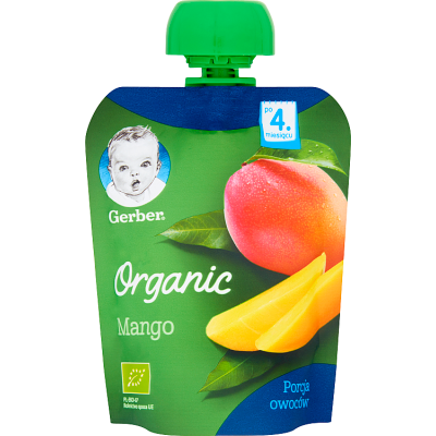 Miniaturka artykułu - Gerber Organic Deserek Mango po 4. miesiącu - 90 g