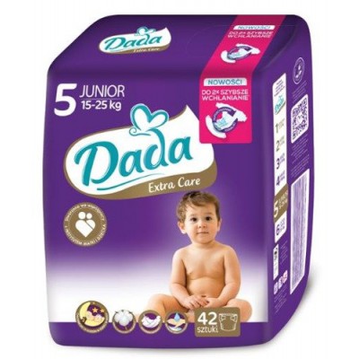 Miniaturka artykułu - DADA Extra Care Pieluszki rozmiar 5 Junior 15-25 kg - 42 szt.