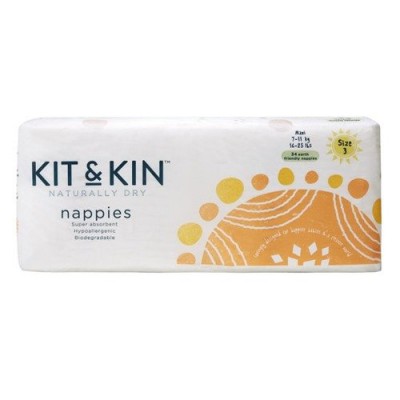 Miniaturka artykułu - KIT&KIN Pieluchy r. 3 Maxi 7- 11kg - 34 szt.