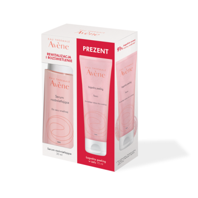 Miniaturka artykułu - AVENE ZESTAW Serum rozświetlające - 30ml + Łagodny peeling - 75ml