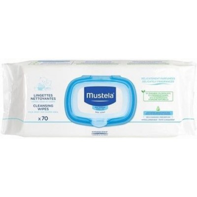 Miniaturka artykułu - MUSTELA Bebe Chusteczki oczyszczające z awokado, 70 szt.