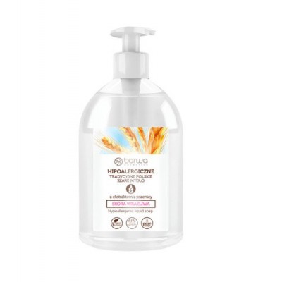 Miniaturka artykułu - BARWA Mydło hipoalergiczne w płynie pszenica - 500ml