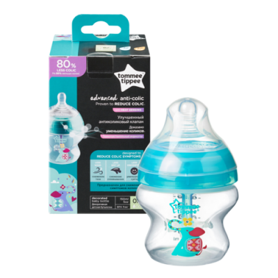 Miniaturka artykułu - Tommee Tippee Butelka antykolkowa 0m+ słoń - 150ml