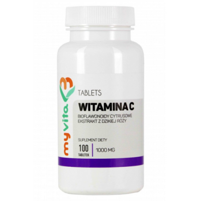 Miniaturka artykułu - Witamina C MyVita z bioflawonoidami i dziką r&oacute;żą, 100 tabl.