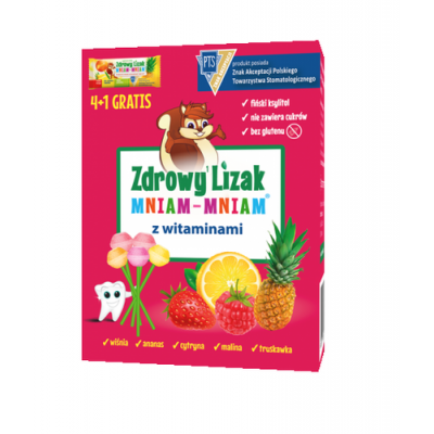 Miniaturka artykułu - Zdrowy Lizak Mniam-Mniam z witaminami - 5szt
