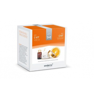Miniaturka artykułu - SESDERMA C-VIT Zestaw Krem nawilżający, 50 ml + Serum liposomowe, 30 ml