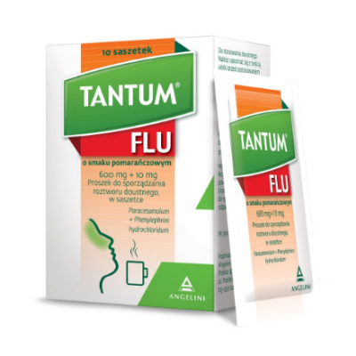 Miniaturka artykułu - Tantum Flu smak pomarańczowy - 10 saszetek