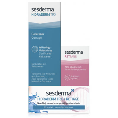 Miniaturka artykułu - SESDERMA Zestaw HIDRADERM TRX Krem żel, 50ml + RETI AGE Serum, 30ml