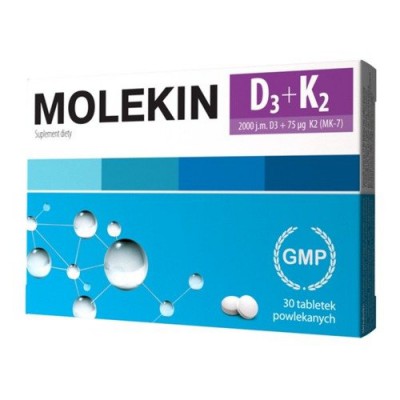 Miniaturka artykułu - Molekin D3 + K2 Forte - 30tabl.