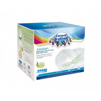 Miniaturka artykułu - CANPOL Krążki/wkładki laktacyjne z aloesem EasyStart 40szt. 19/608