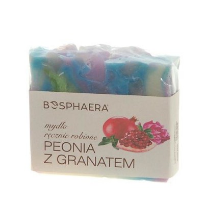 Miniaturka artykułu - BOSPHAERA Mydło ręcznie robione Peonia z Granatem - 90g