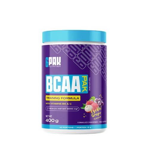 Miniaturka artykułu - 6Pak Nutrition BCAA Pak smak liczi z winogronem, 400 g
