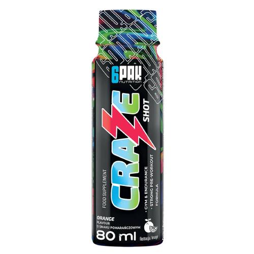 Miniaturka artykułu - 6Pak Nutrition Craze Shot pomarańcza, 80 ml
