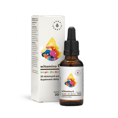 Miniaturka artykułu - AURA HERBALS Witamina C dla dzieci (100mg) krople - 30ml