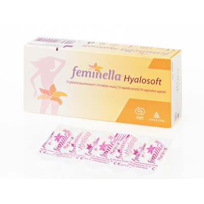 Miniaturka artykułu - Feminella Hyalosoft globulki dopochwowe - 10szt.