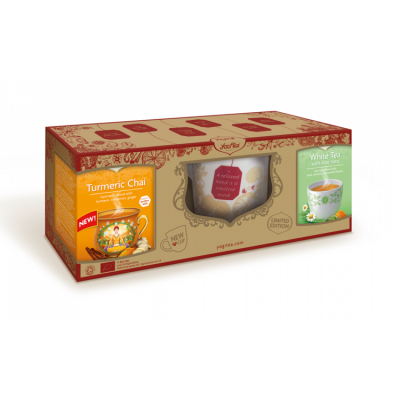 Miniaturka artykułu - YOGI TEA Turmeric Chai, 34g + White Tea with Aloe Vera, 30,6g + kubek, 0,5l